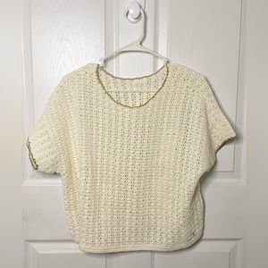 Des Petits Hauts Cream Knit Top